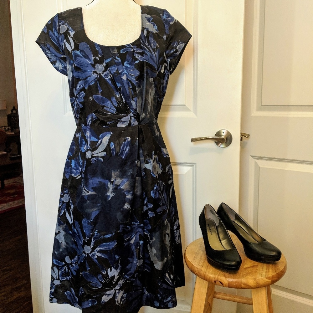 Mad men style blue/black dress